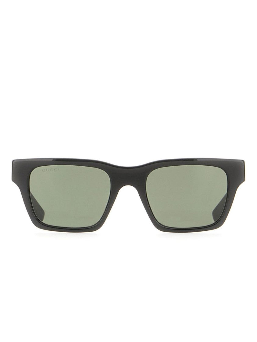 Gucci Curved Arm Sunglasses With Logo Plaque