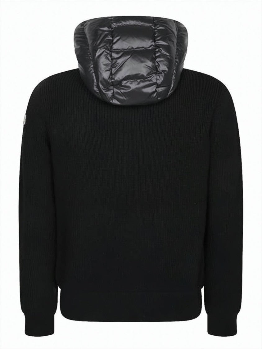 Moncler Padded Wool-Hooded Moncler Jacket With Quilted Front