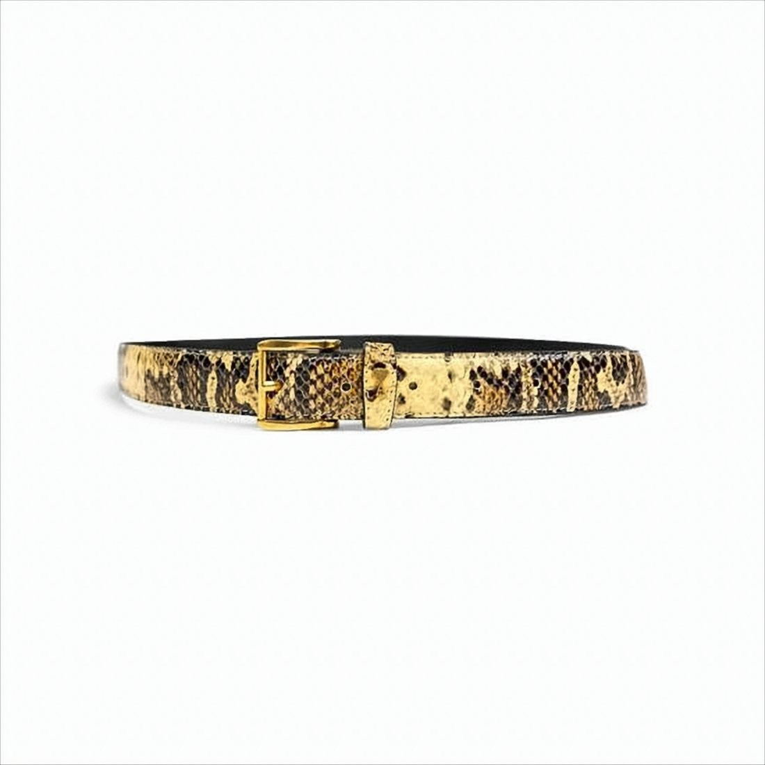 Ami Paris Slim Snakeskin Pattern Goat Leather Belt