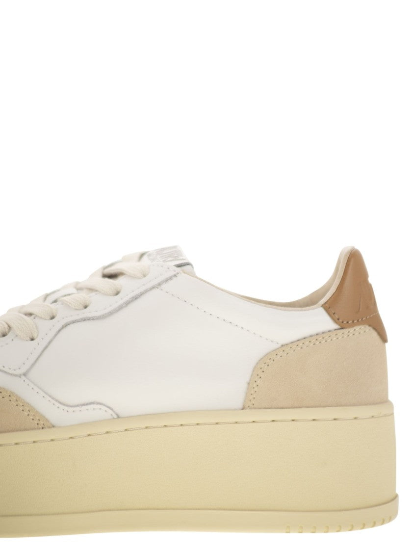 Autry Medalist Platform - Leather And Suede Trainers