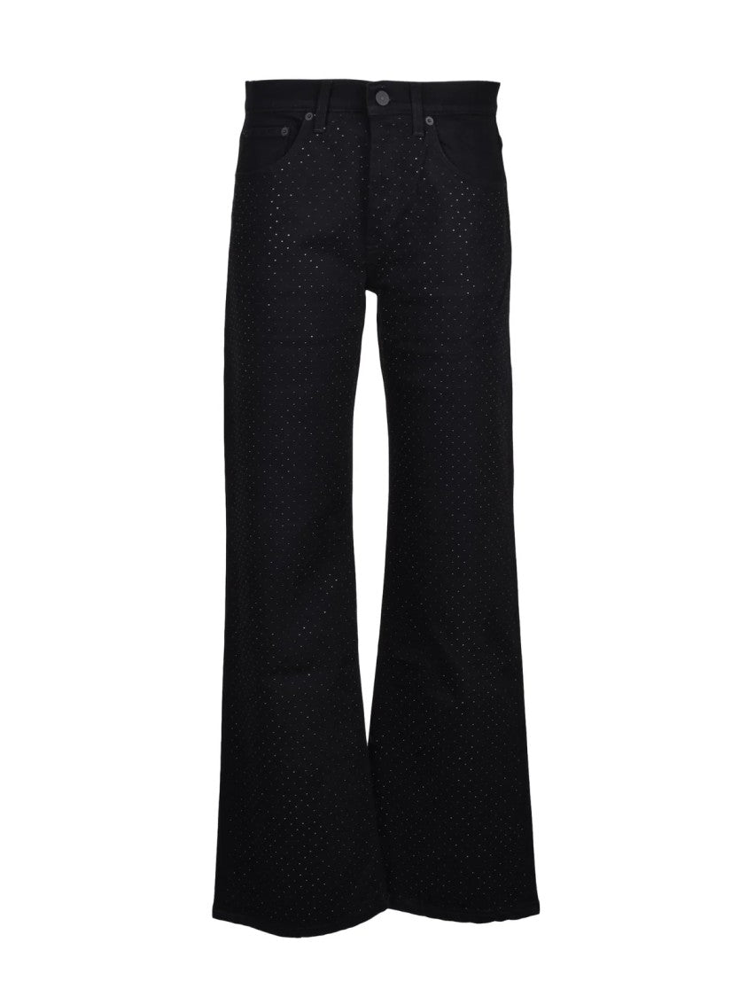 Dondup Black Jacklyn Loose Fit Cotton Elastane Jeans