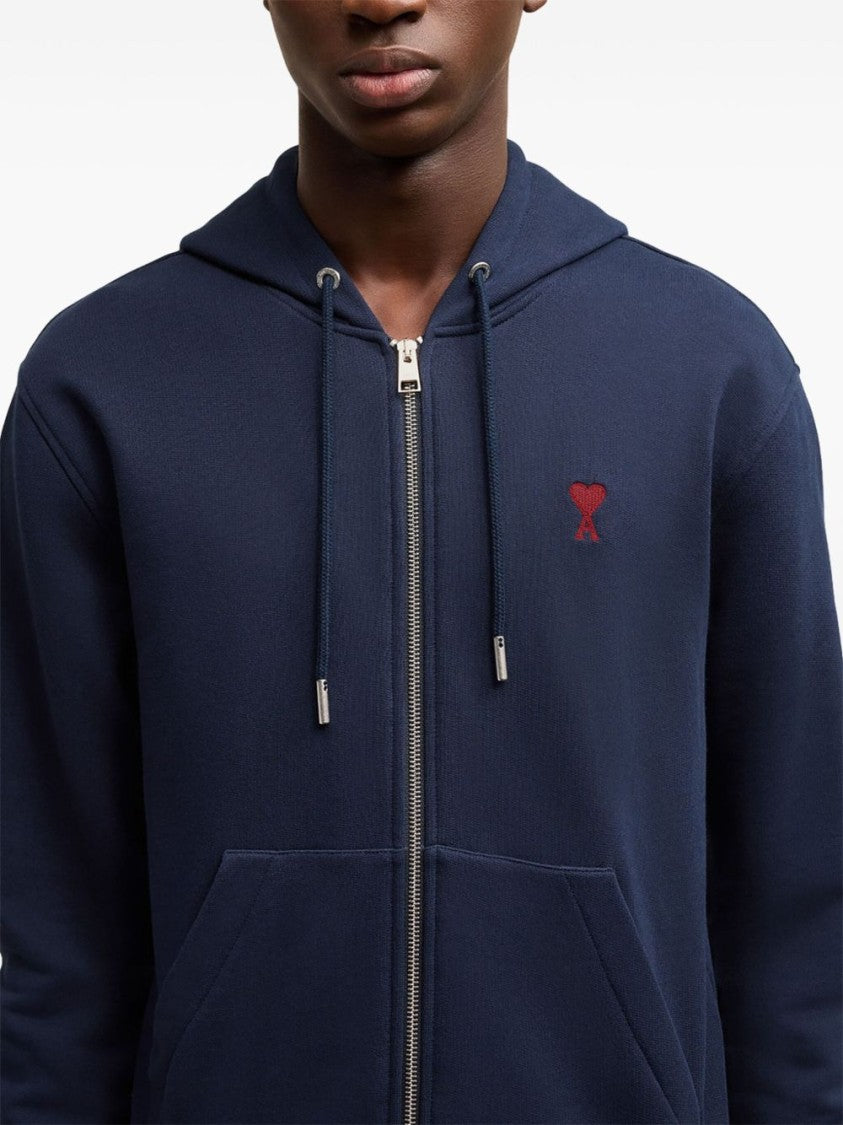 Ami Blue Cotton Hoodie