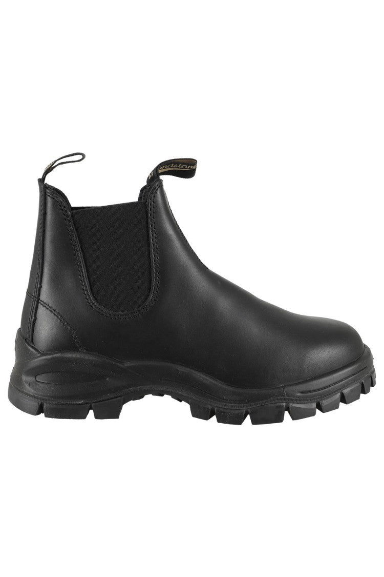 Blundstone Ankle-High Black Leather Boots With Rubber Sole