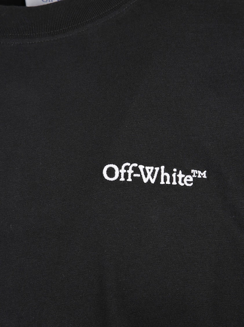 Off-White Short Sleeve T-Shirt With Landscape Artwork