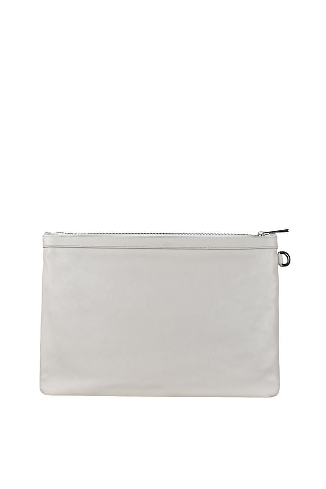 Jimmy Choo Rectangular White Leather Derek Clutch