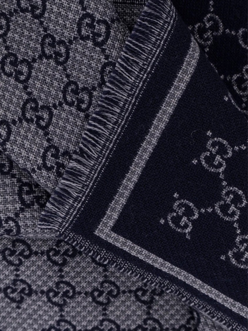 Gucci Stenmix Wool Fringed Edges Scarf