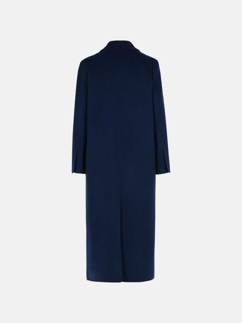 Max Mara Albania' Blue Virgin Wool Blend Coat