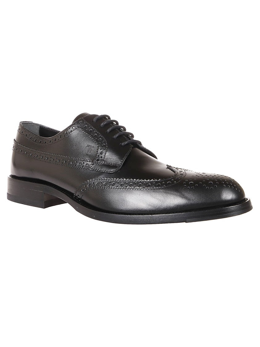 Tod's Classic Leather Brogue Shoes With Polished Finish