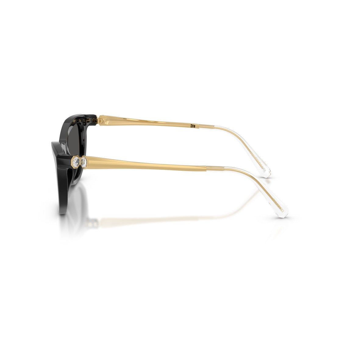 Swarovski 0Sk6057 Bold Black Acetate Cat-Eye Sunglasses With Crystal Embellishments