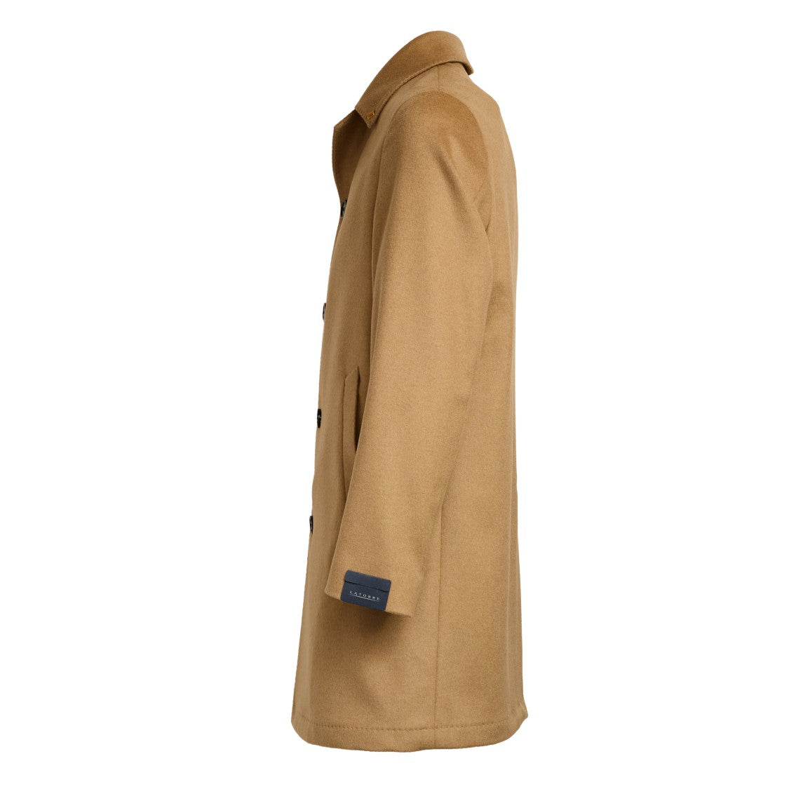 Sartoria Latorre Short Cashmere Blend Coat With Button Closure And Flap Pockets
