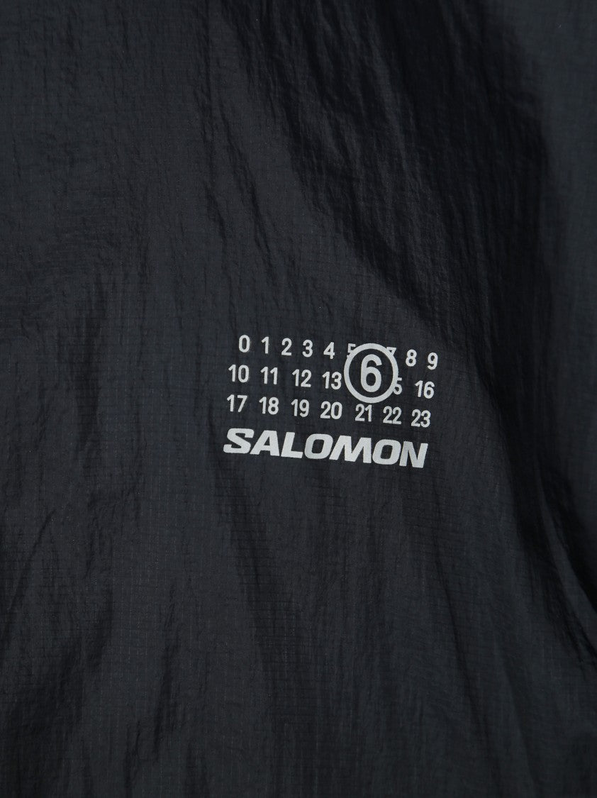 Mm6 By Maison Margiela Lightweight Black Bomber Jacket With Logo Detail