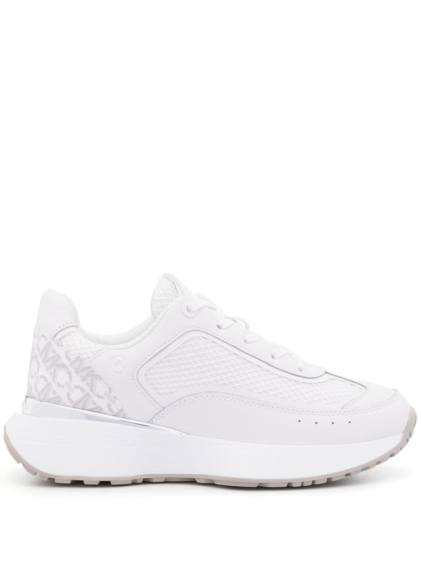 Michael Kors White Cow Leather Trainers With Modern Aesthetic