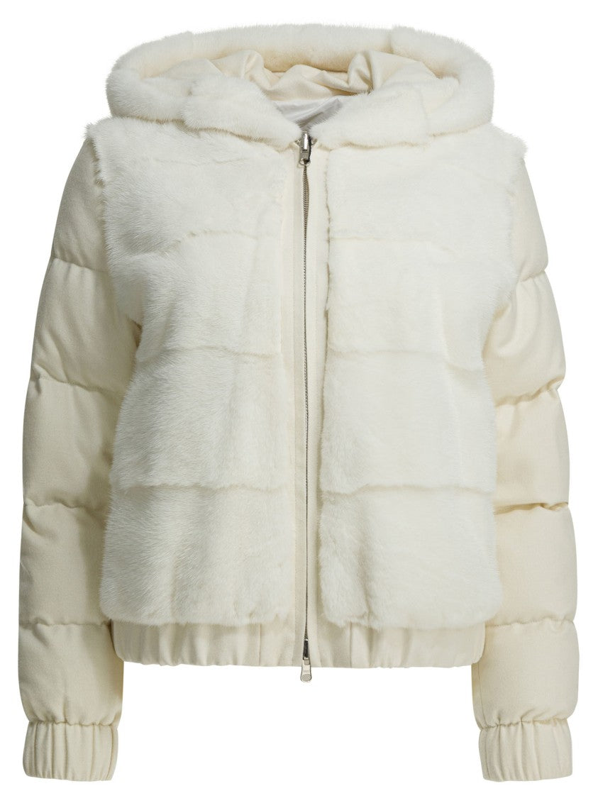 Camelia Mink-Front Silk And Cashmere Jacket