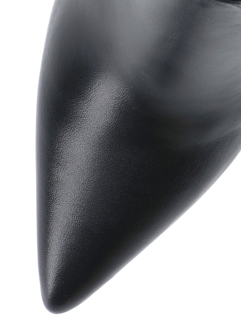 Stuart Weitzman Pointed Toe Ankle Boots With Sculpted Mid-Height Heel