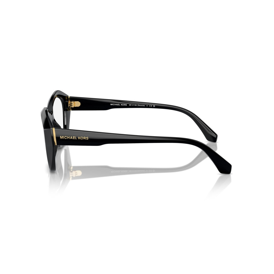 Michael Kors 0Mk4116u Geometric Black Eyeglasses With Gold Accents