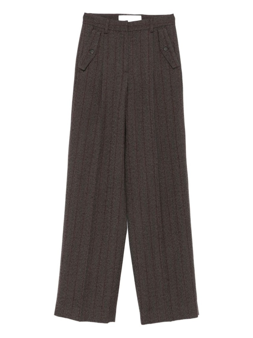Golden Goose Wide-Leg Brown Trousers With High Waist