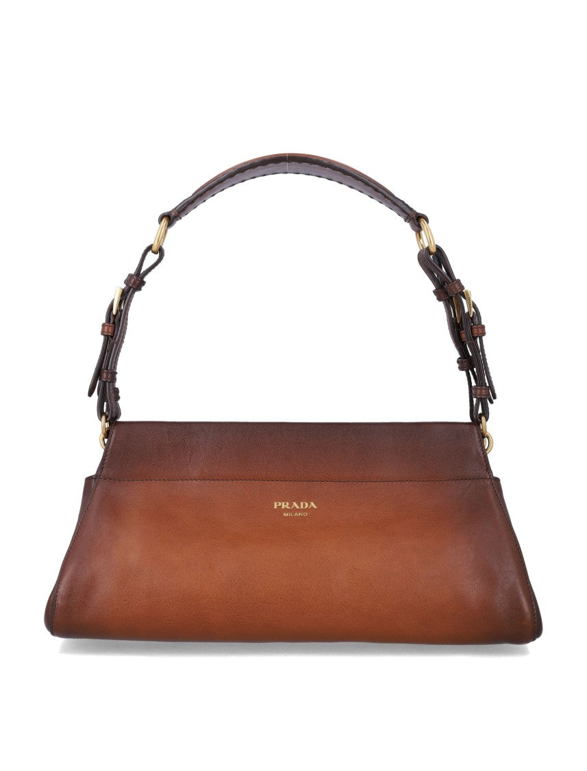 Prada Two-Tone Enchaîné Medium Leather Shoulder Bag