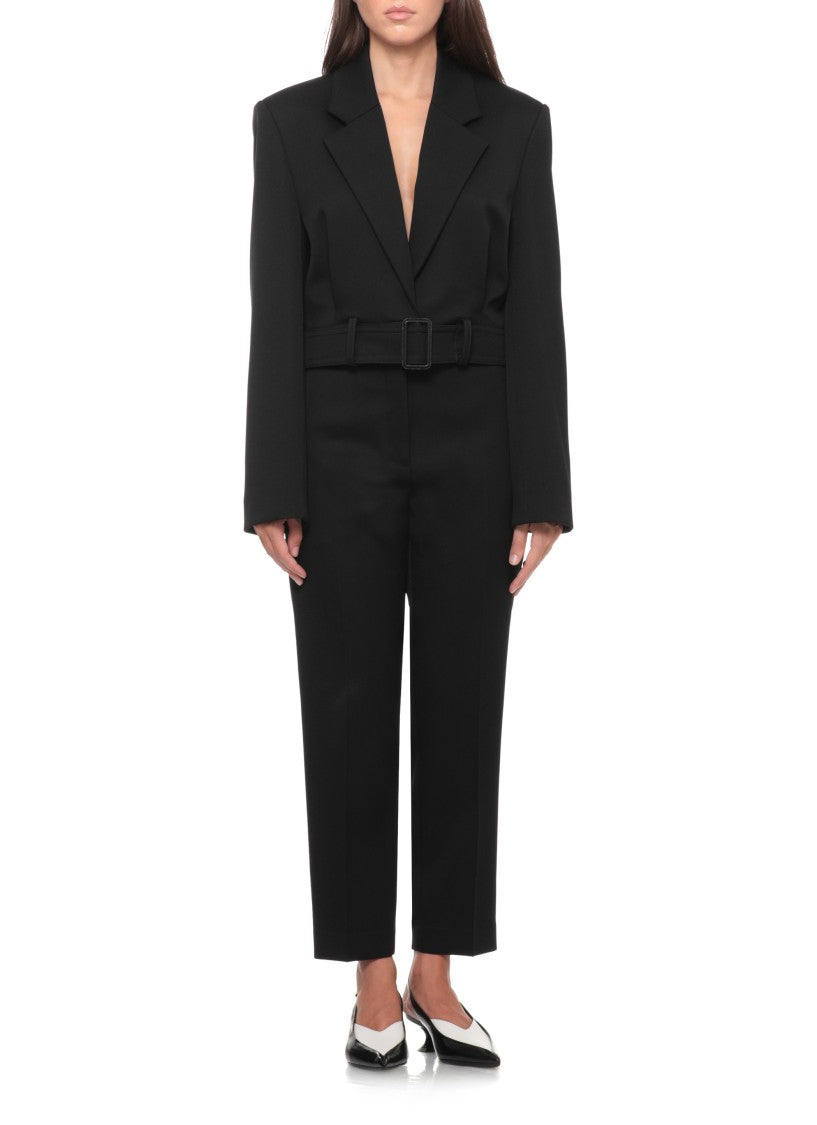 Lanvin Structured Peak Lapel Jacket With Built-In Belt