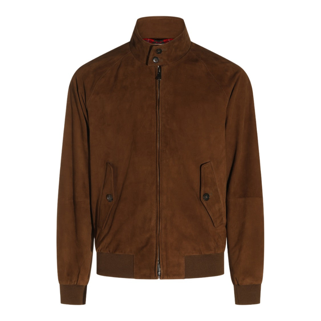 Baracuta Rich Brown Suede Jacket With Stand-Up Collar