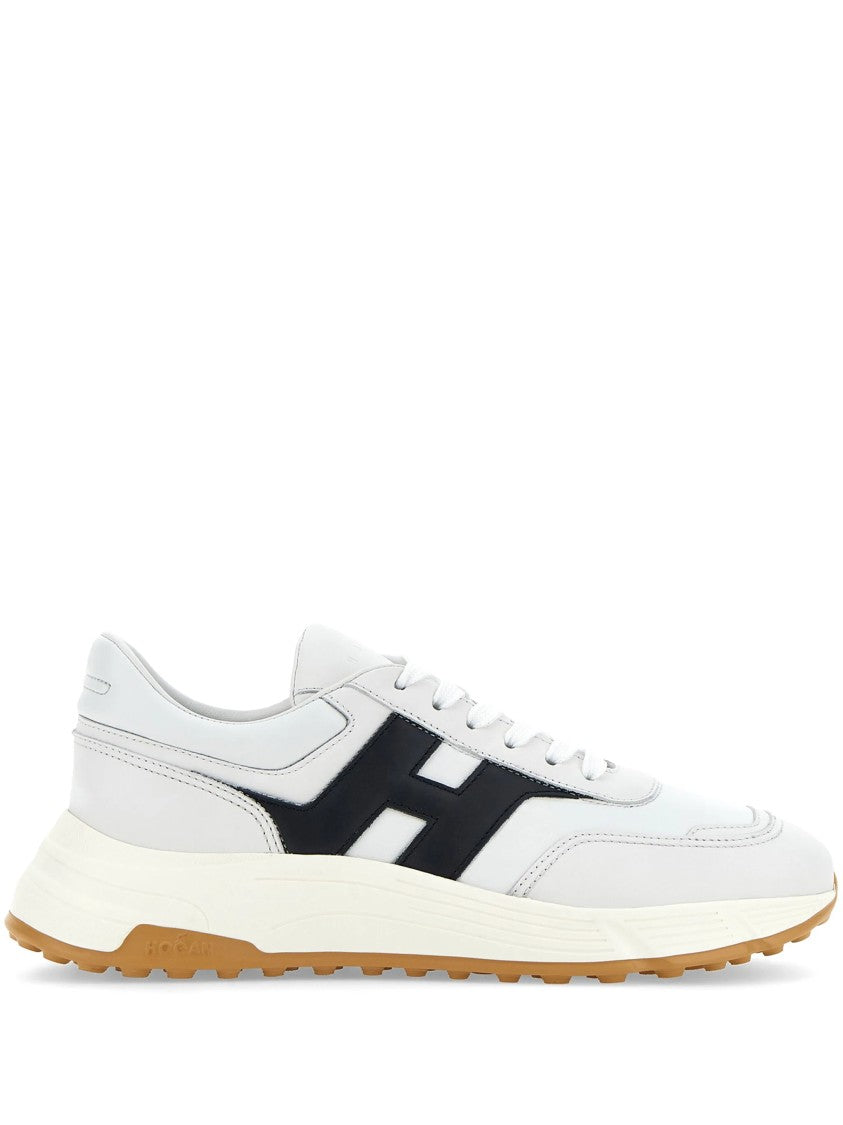 Hogan White H Logo Lace-Up Sneakers