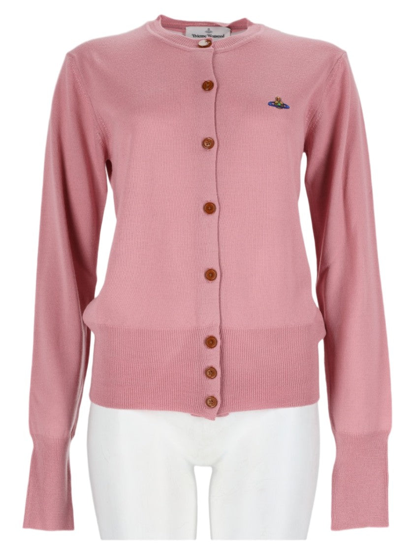 Vivienne Westwood Pink Round-Neck Classic Wool Cardigan