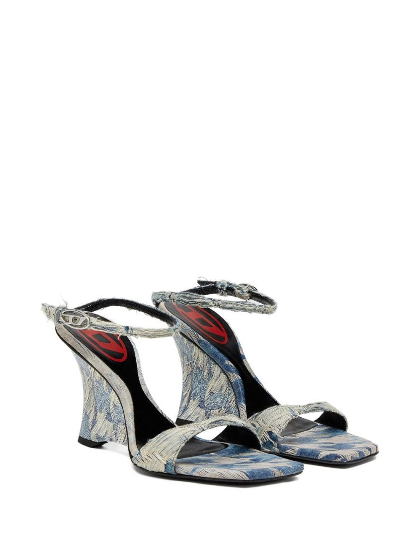 Diesel Wedge Heel Ankle Strap Sandals