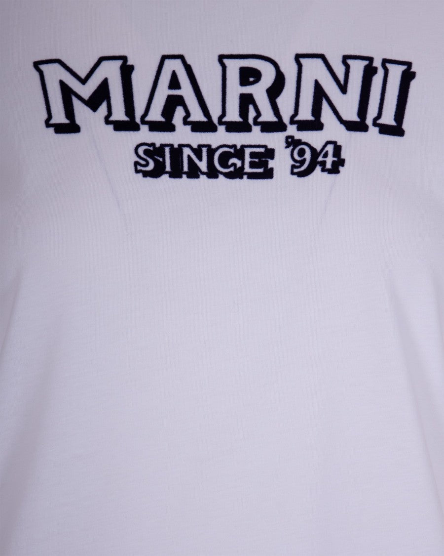 Marni White T-Shirt With Contrasting Edges