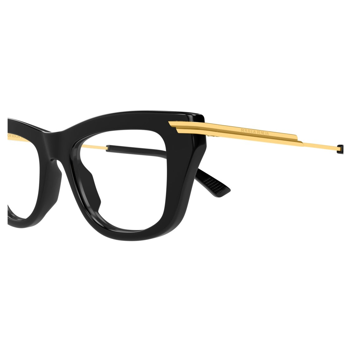 Bottega Veneta Bv1370o Rectangular Black Acetate Eyeglasses