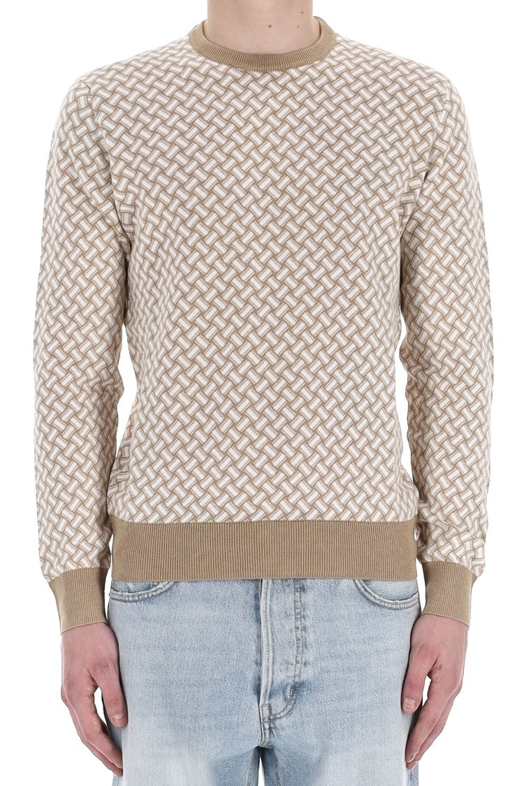 Drumohr Biscottino Cotton-Linen Crewneck Sweater