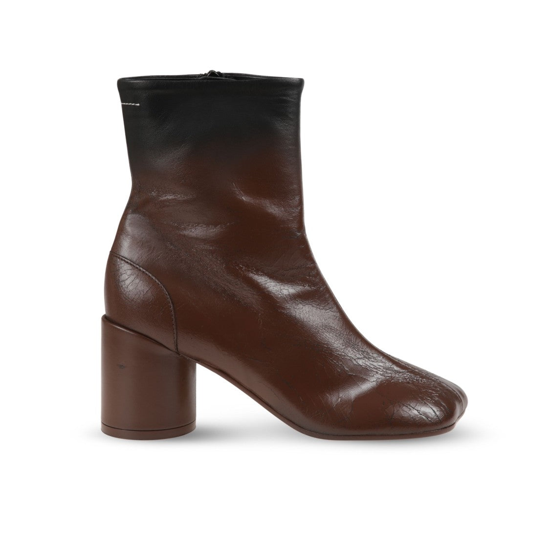 Mm6 By Maison Margiela Black Ankle Boots With Rounded Toe And Modest Heel