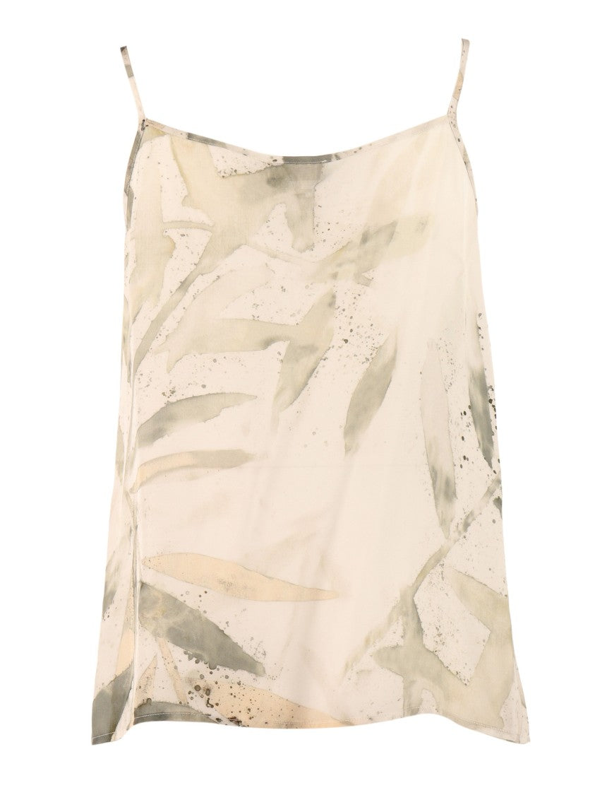Peserico Abstract Print Embellished Tank Top