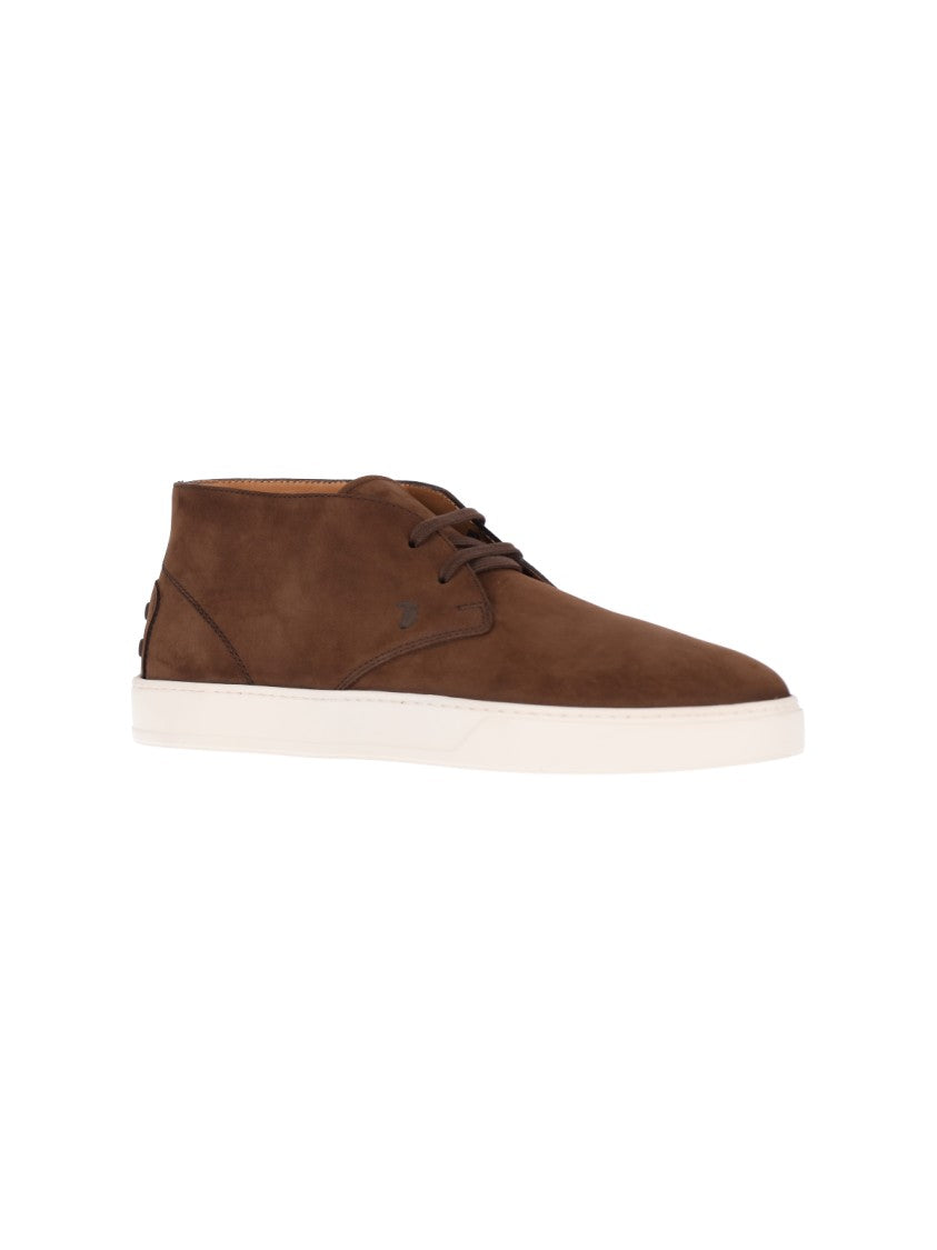 Tod's Brown Suede Low-Top Sneakers