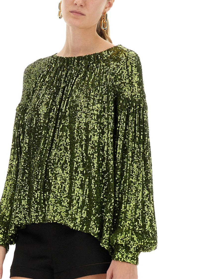 Rabanne Volume-Sequined Blouse With Airy Silhouette