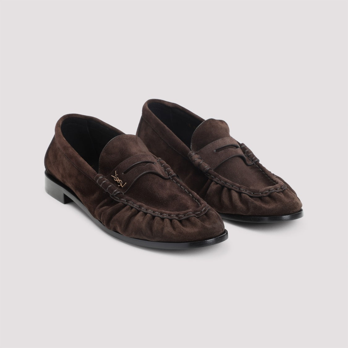 Saint Laurent Brown Suede Loafers