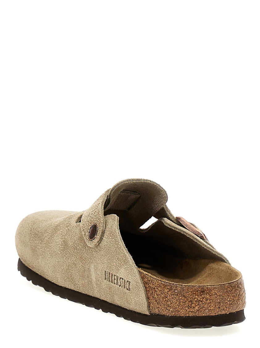 Birkenstock Brown Suede Clogs With Adjustable Strap