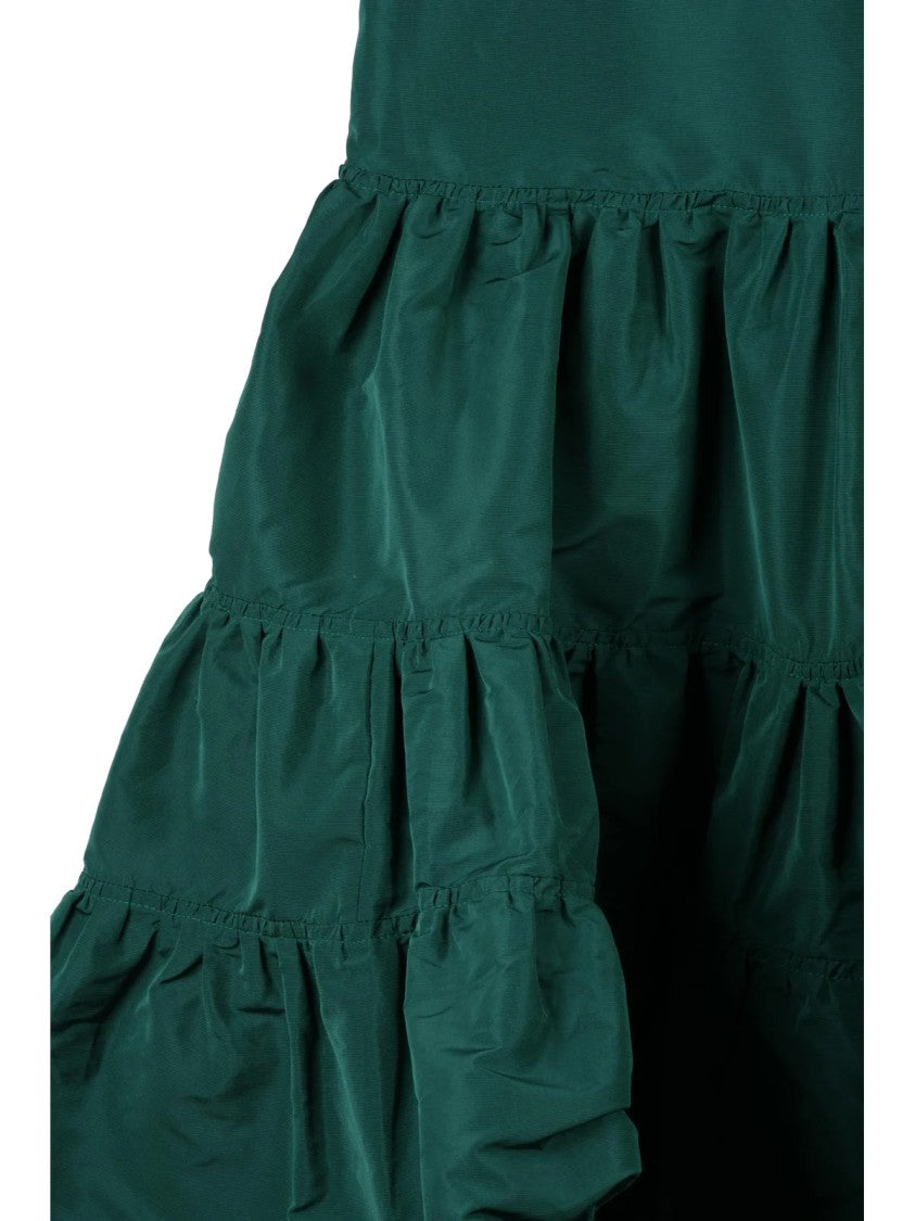 N°21 Green Tiered Ruffle Taffeta Dress