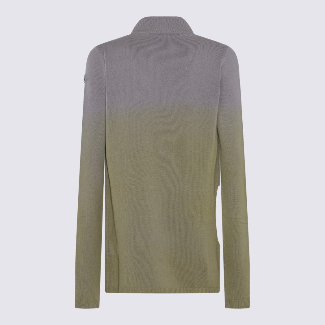 Moncler X Rick Owens Gradient Knit Sweater With High Neckline And Circular Patch Detail