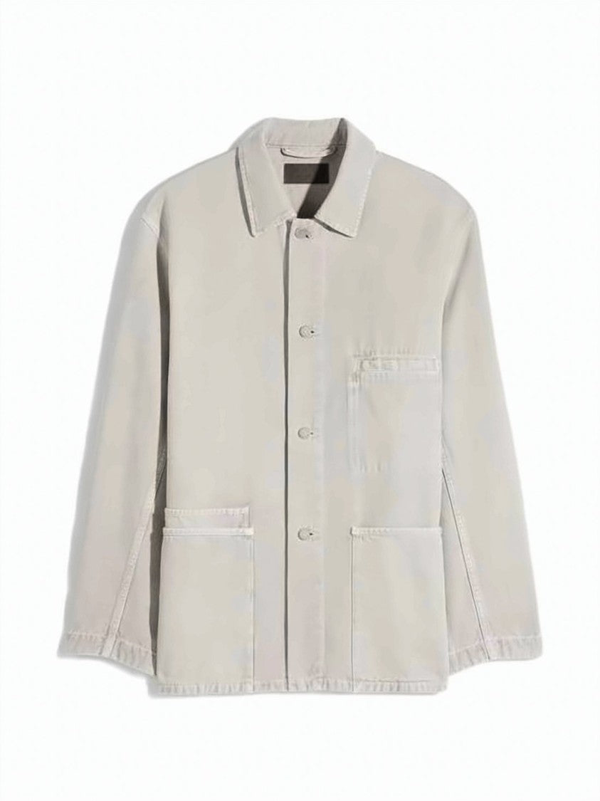 Lemaire Beige Washed Cotton Patch Pocket Jacket