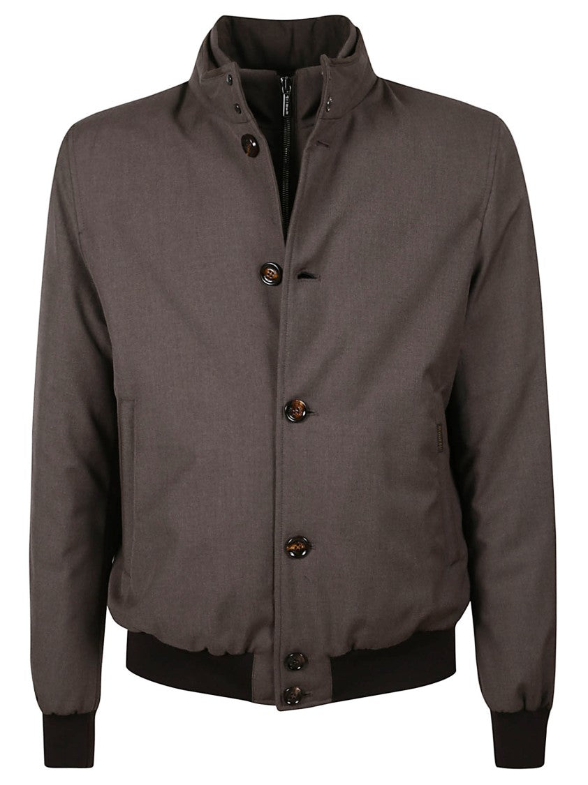 Moorer Quilted Puffer Jacket With Smooth Fabric Panels