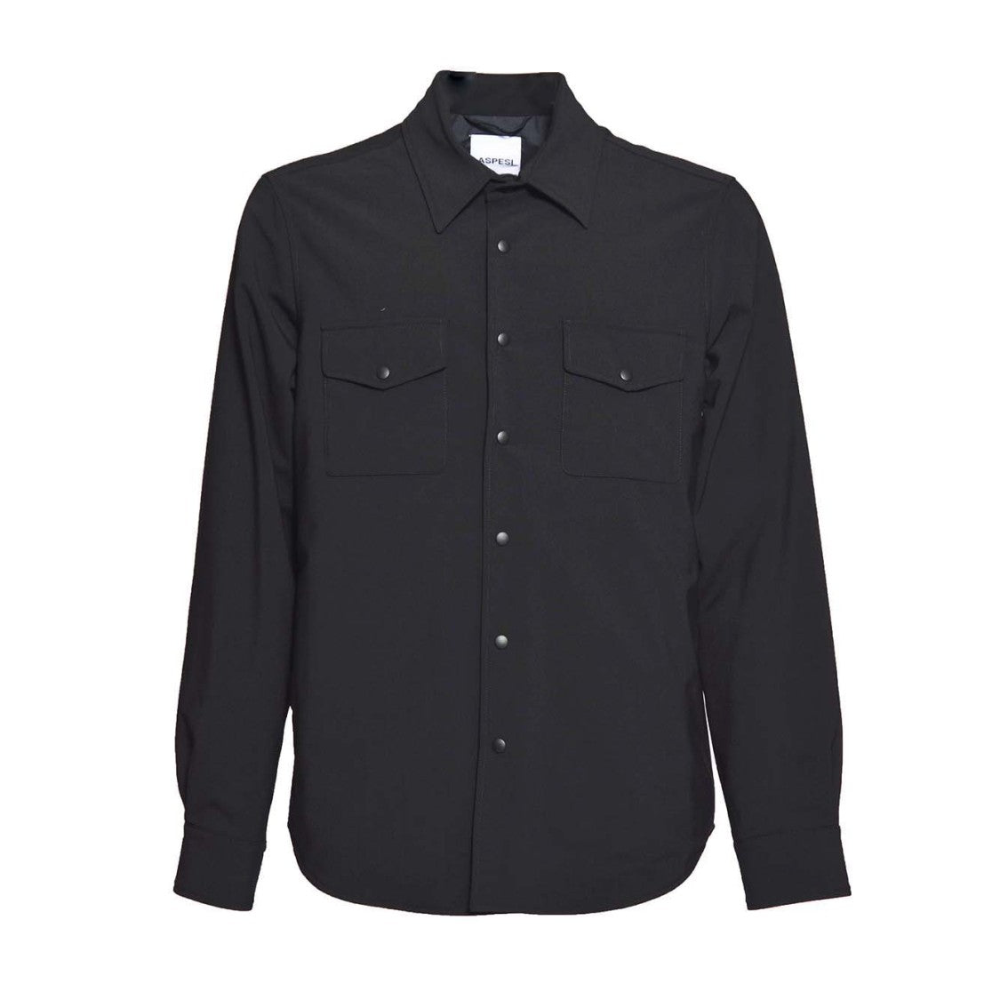 Aspesi Padded Black Flannel Overshirt