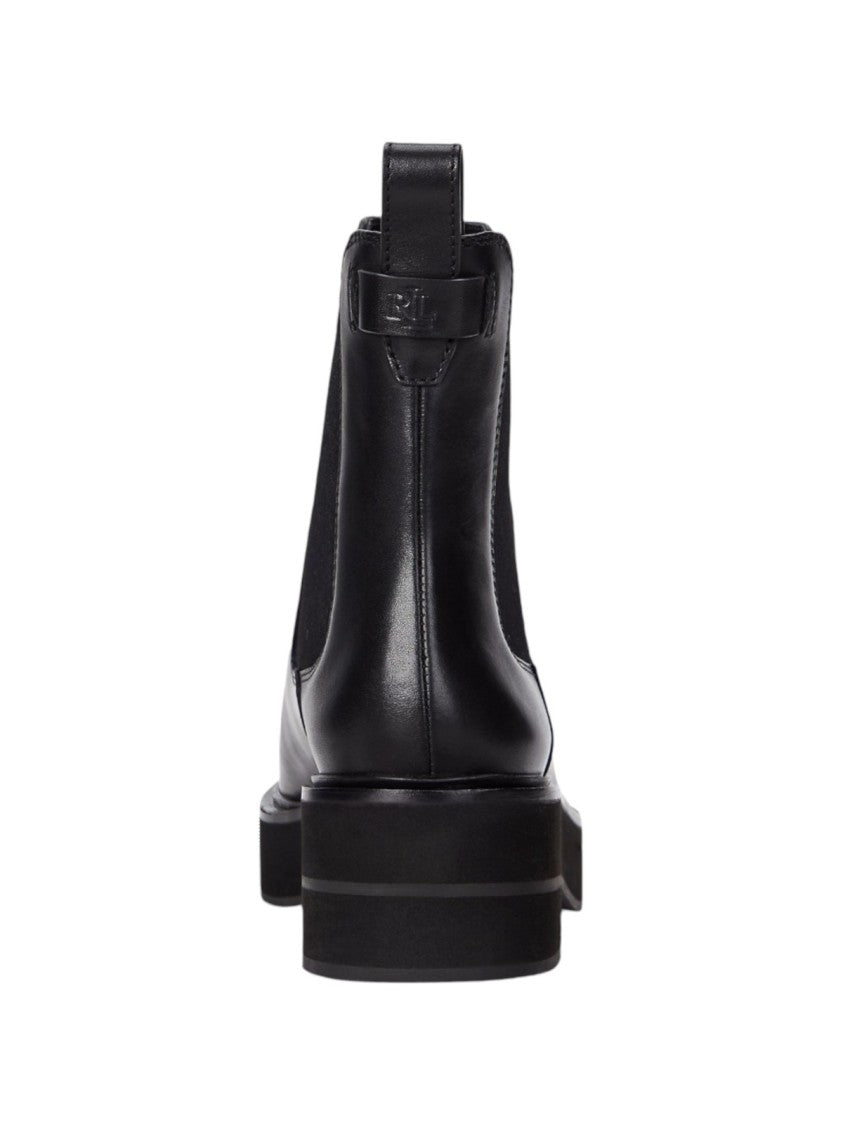 Lauren Ralph Lauren Black Leather Ankle Boots