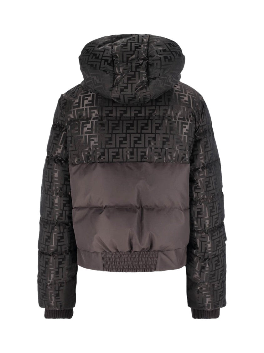 Fendi Cropped Brown Puffer Jacket