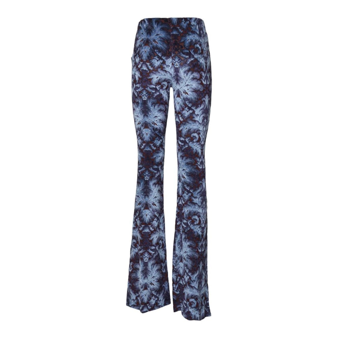 Etro Flared High-Waisted Trousers With Intricate Floral Pattern