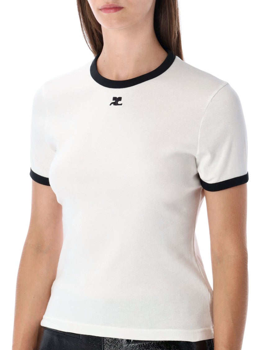 Courrèges Contrast Cotton T-Shirt