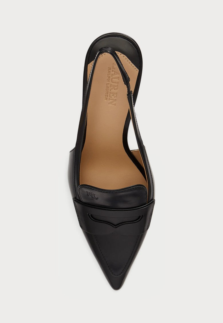 Lauren Ralph Lauren Black Khloe Lr Glazed Leather Pumps