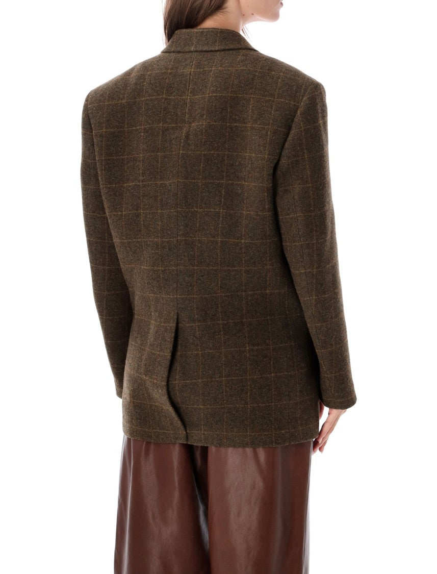 Róhe Oversized Check Wool Single-Breasted Blazer