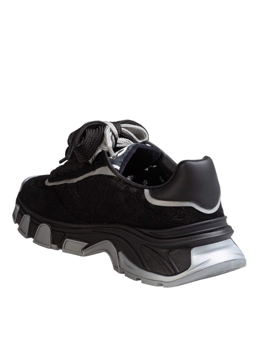 Dolce & Gabbana Country Lace Sneaker In Black