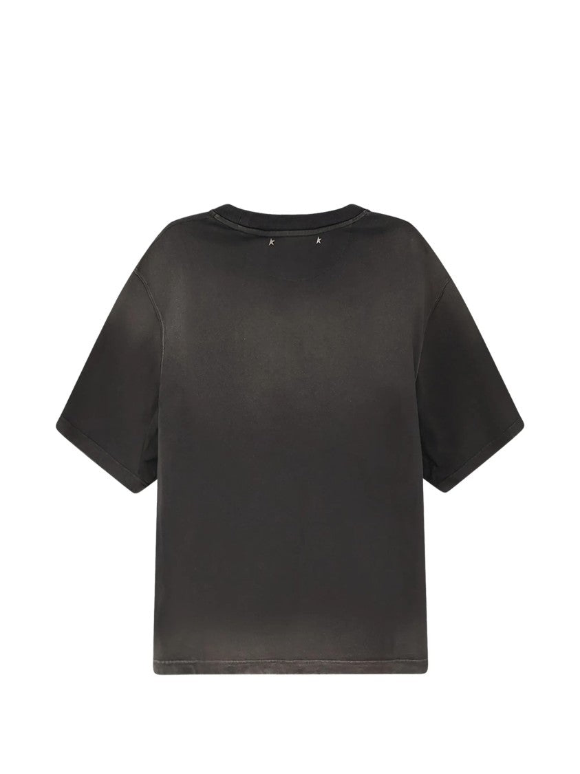Golden Goose Faded Black Cotton Star Relaxed-Fit T-Shirt