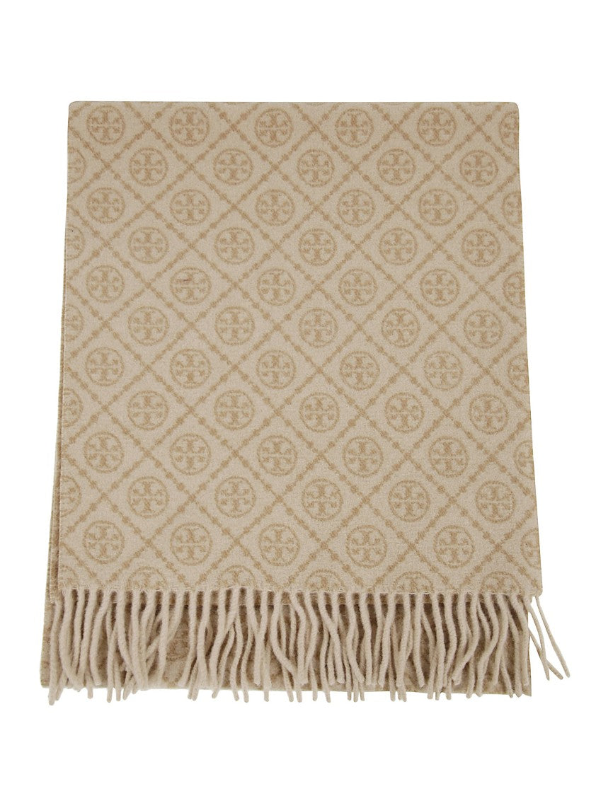 Tory Burch Diamond-Patterned Wool And Cashmere Scarf
