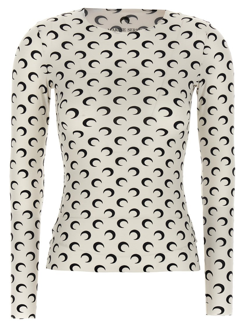 Marine Serre 'Moon Printed Jersey Second Skin' T-Shirt